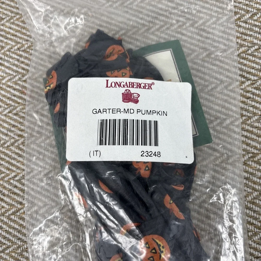 Longaberger Halloween Pumpkins Bow Style Fabric Medium Garter #23248